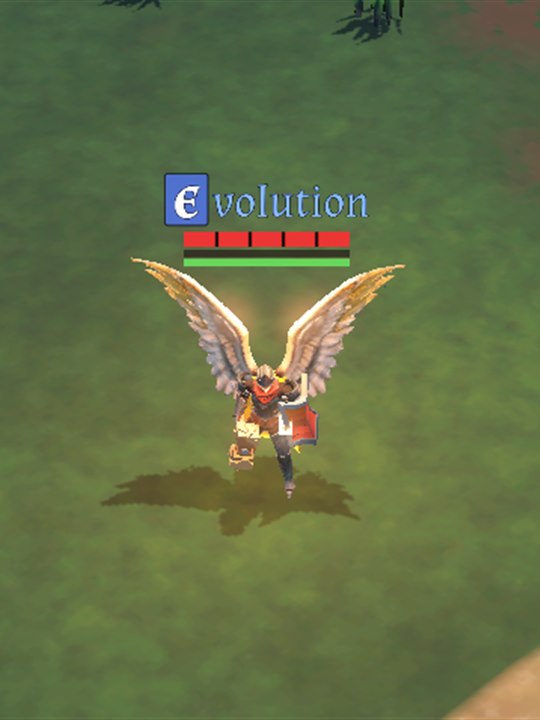 A Seraphyn with gold-lit wings standing in a forest clearing